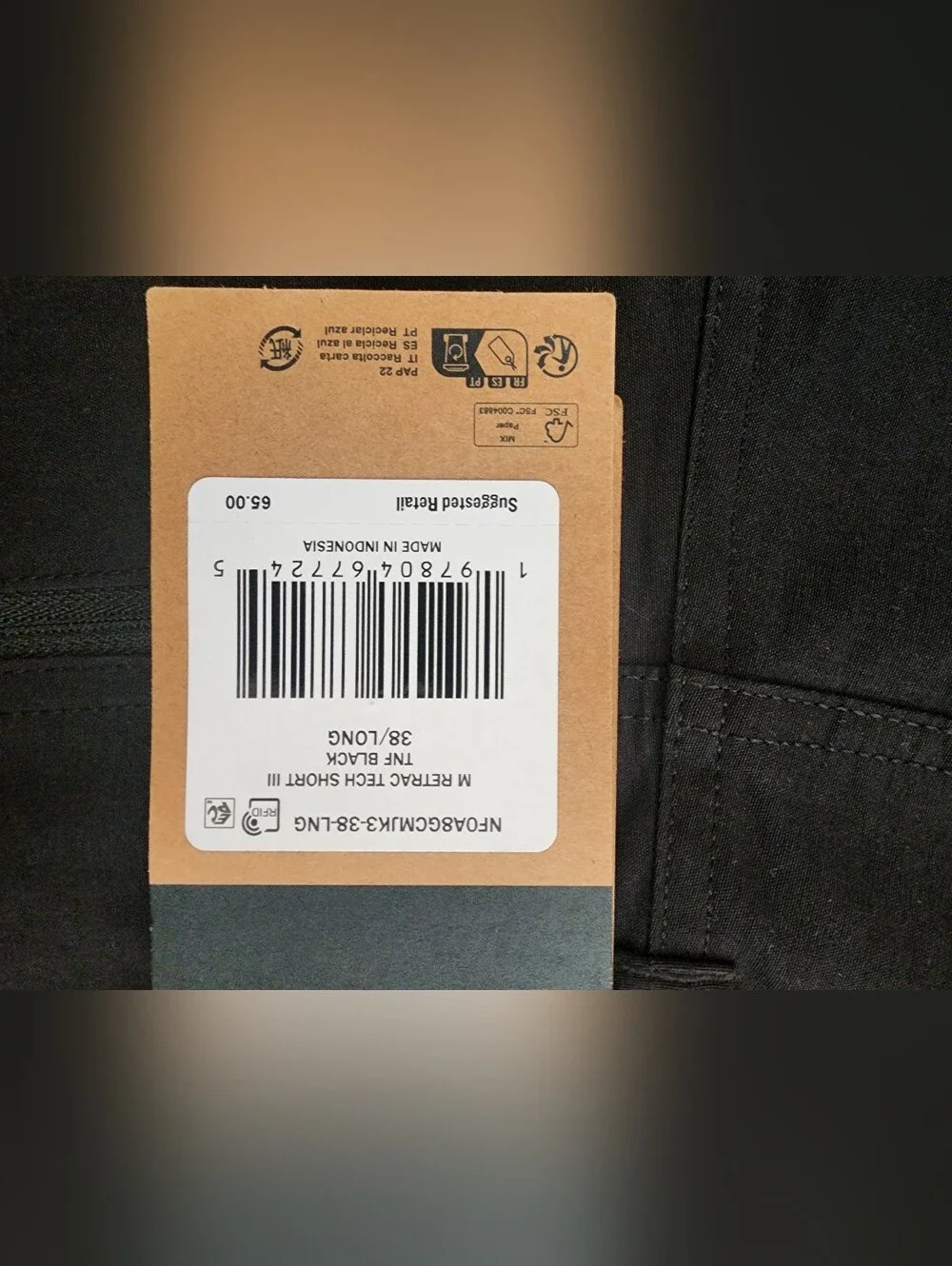 The North Face Men's Black Shorts with Zip Pockets